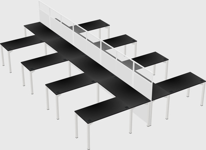 Shared l-shape cubicle