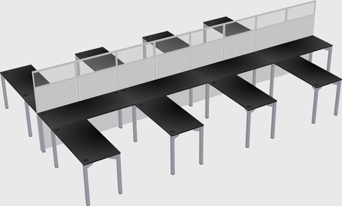 Shared l-shape cubicle