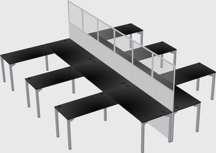 Shared l-shape cubicle