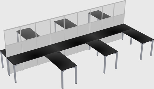Shared l-shape cubicle