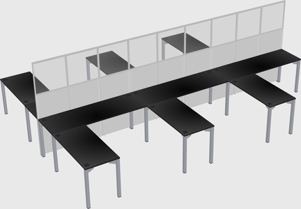 Shared l-shape cubicle