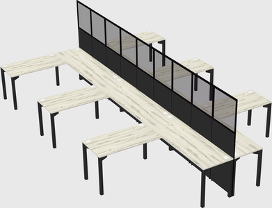 Shared l-shape cubicle