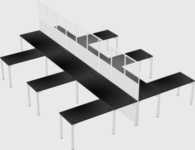 Shared l-shape cubicle