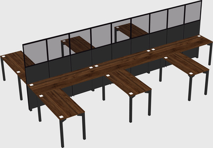 Shared l-shape cubicle