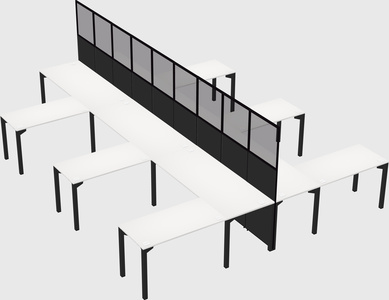 Shared l-shape cubicle