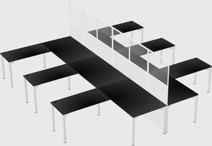 Shared l-shape cubicle