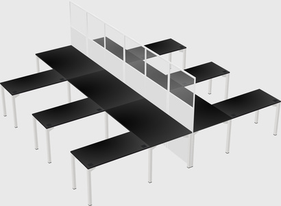 Shared l-shape cubicle