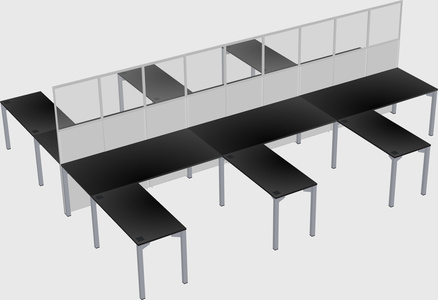 Shared l-shape cubicle