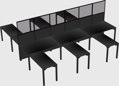 Shared l-shape cubicle