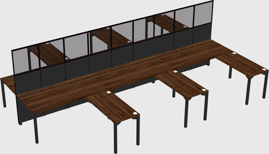 Shared l-shape cubicle