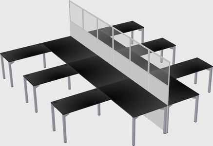 Shared l-shape cubicle