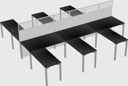 Shared l-shape cubicle