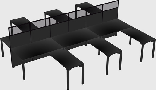 Shared l-shape cubicle
