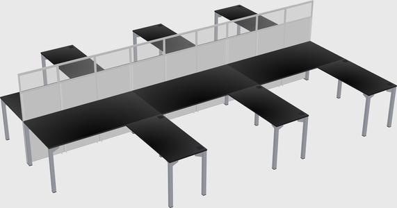 Shared l-shape cubicle