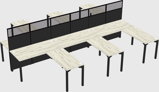 Shared l-shape cubicle