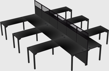 Shared l-shape cubicle