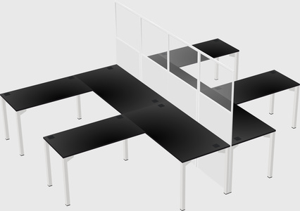 Shared l-shape cubicle