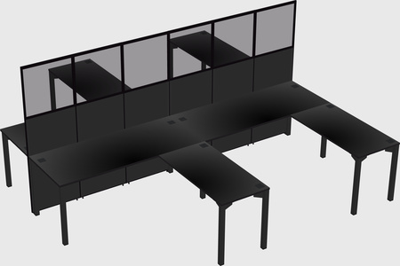 Shared l-shape cubicle