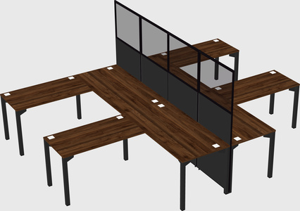 Shared l-shape cubicle
