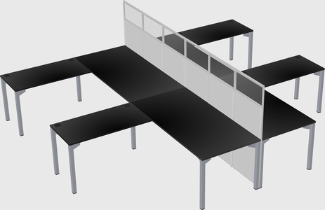 Shared l-shape cubicle