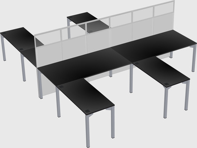 Shared l-shape cubicle