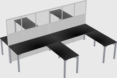 Shared l-shape cubicle