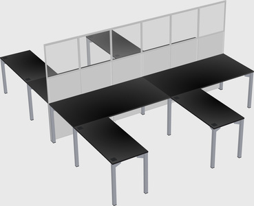Shared l-shape cubicle