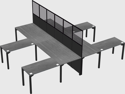Shared l-shape cubicle