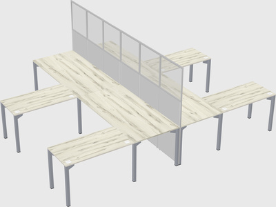 Shared l-shape cubicle