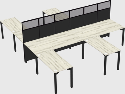 Shared l-shape cubicle