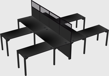 Shared l-shape cubicle