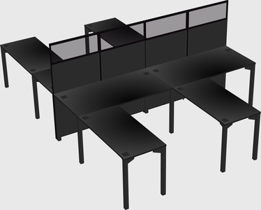 Shared l-shape cubicle