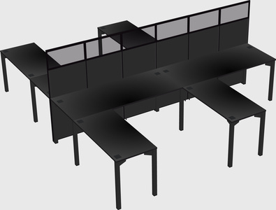 Shared l-shape cubicle