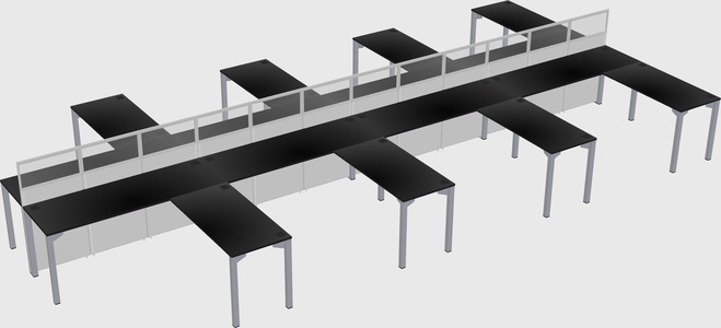 Shared l-shape cubicle