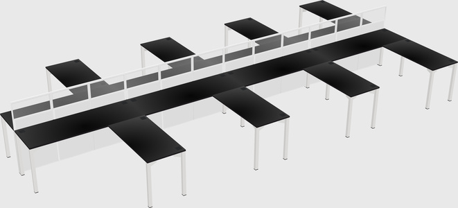 Shared l-shape cubicle