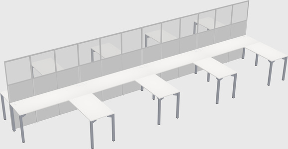 Shared l-shape cubicle