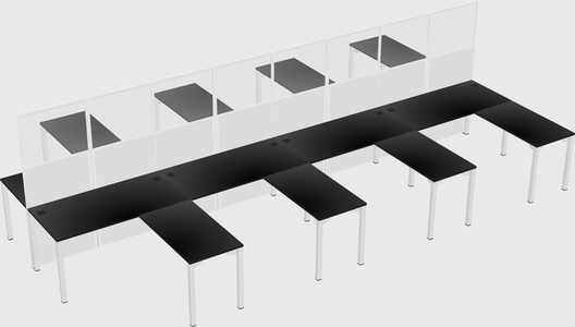 Shared l-shape cubicle