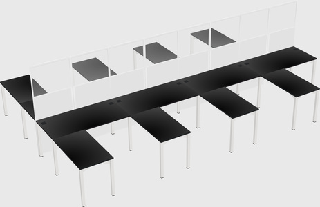 Shared l-shape cubicle