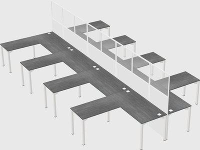 Shared l-shape cubicle