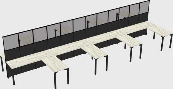 Shared l-shape cubicle