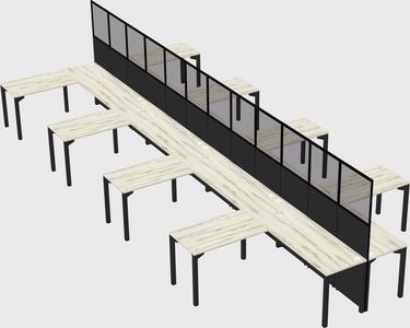 Shared l-shape cubicle