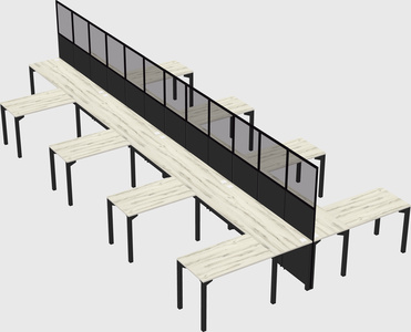 Shared l-shape cubicle
