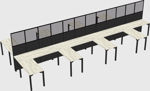 Shared l-shape cubicle
