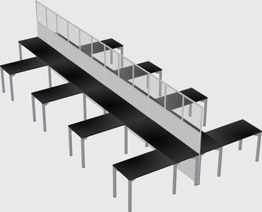 Shared l-shape cubicle