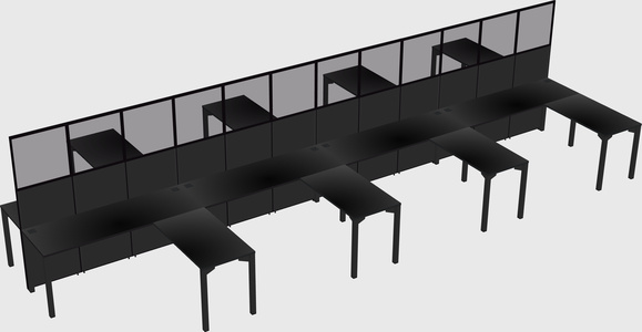 Shared l-shape cubicle