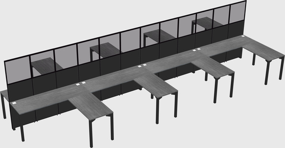 Shared l-shape cubicle