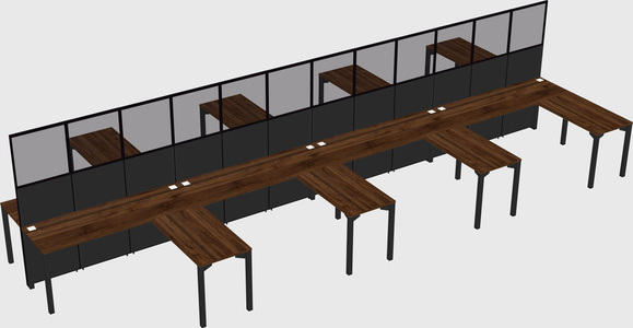 Shared l-shape cubicle