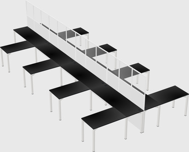 Shared l-shape cubicle
