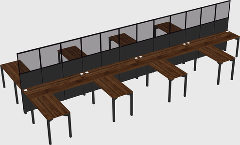 Shared l-shape cubicle