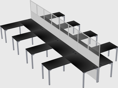 Shared l-shape cubicle